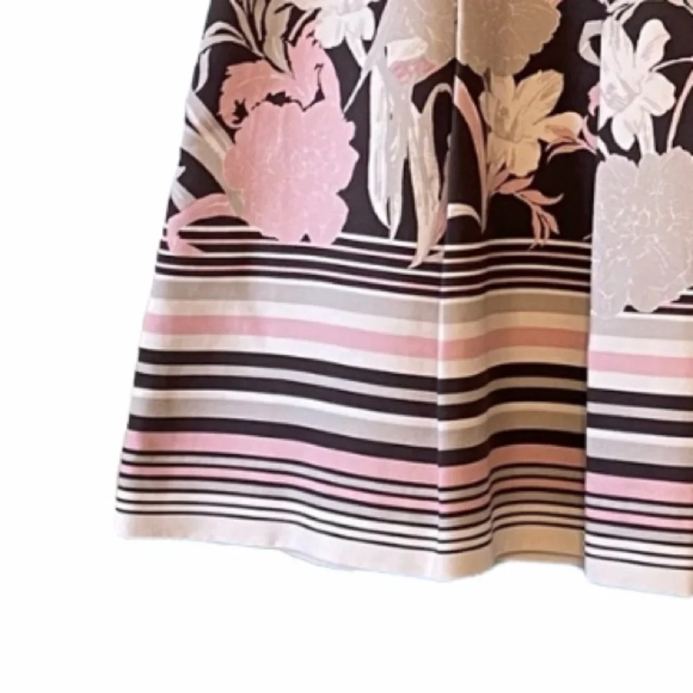 Ann Taylor Skirt Vintage Floral A Line Pleated Sz 0